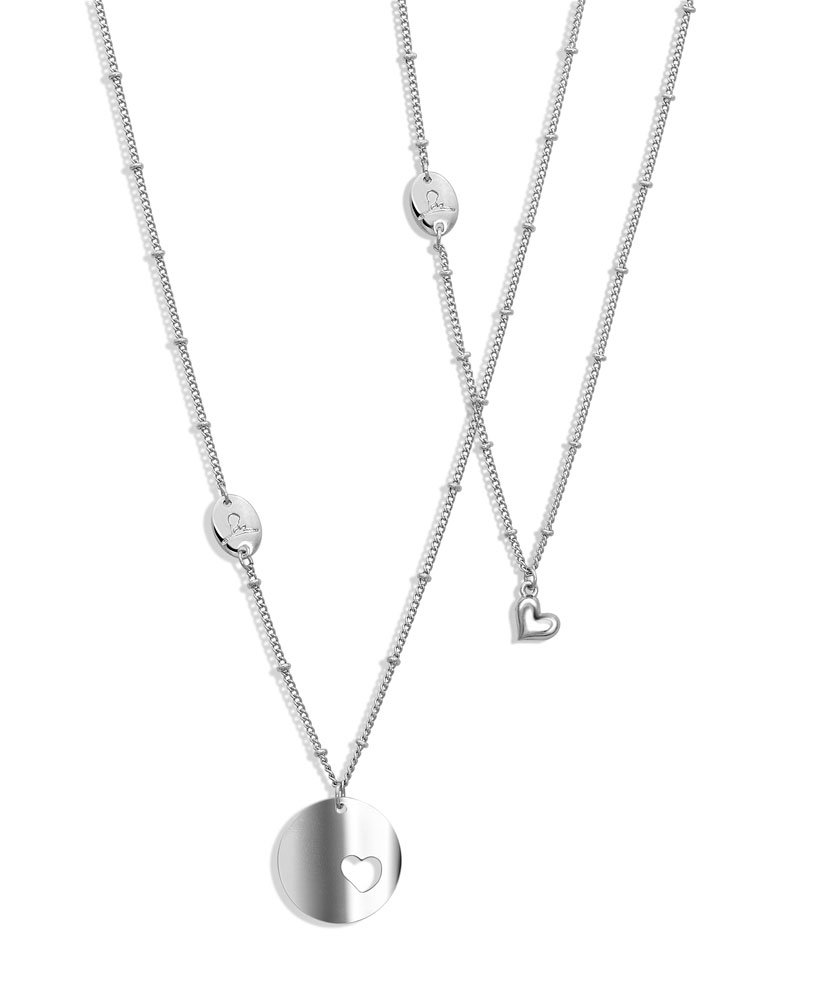 Mother and Daughter Silver Necklace Set